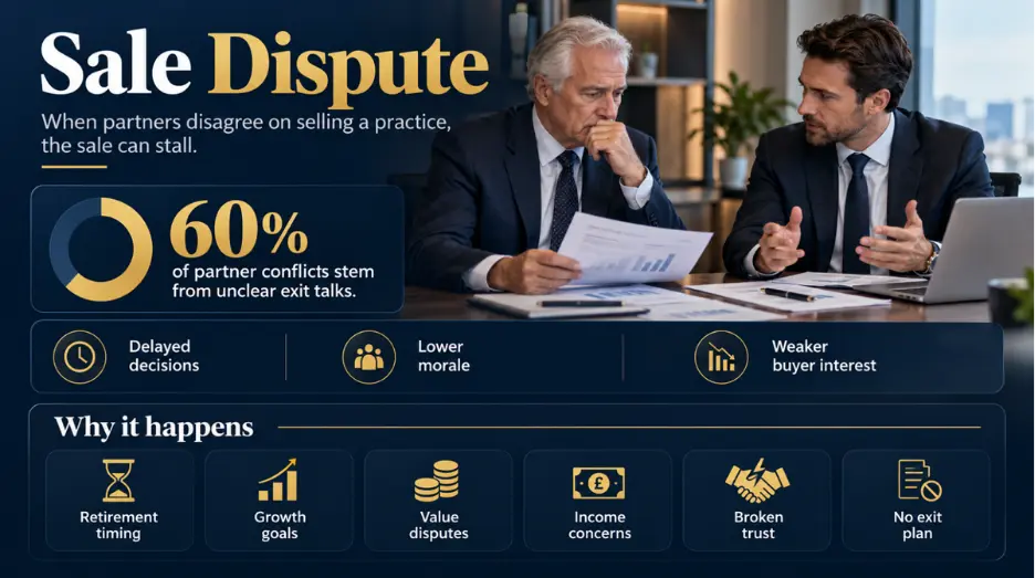 What happens when partners disagree on selling a practice
